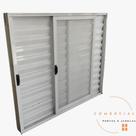 Veneziana 3 folhas 100x120 com tela mosqueteira linha modular aluminio branco