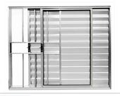 Veneziana 3 folhas com grade Alumínio Brilhante, Branco ou Preto Linha 18 Modular