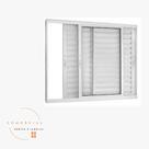 Veneziana 3 folhas sem grade 100x120 linha suprema alumínio 25 cor branca