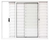 Veneziana 3 folhas sem grade linha modular alumínio branco