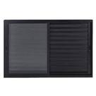 Veneziana 3 folhas sendo uma fixa altura 100 x 80 largura alumínio preto vidro incolor sem grade
