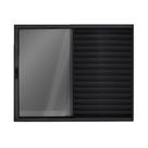 Veneziana 3 folhas sendo uma fixa altura 100 x 80 largura alumínio preto vidro incolor sem grade Veneziana 3 folhas sendo uma fixa altura 100 x 80 largura alumínio preto vidro incolor sem grade