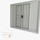Veneziana 6 folhas 100x120 com grade linha modular alumínio 18 branco