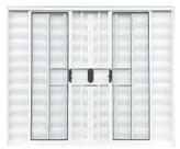 Veneziana 6 folhas com grade linha modular alumínio branco