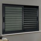 Veneziana Elite 3 Folhas Moveis 100 x 100 Vidro Liso Preto Brimak