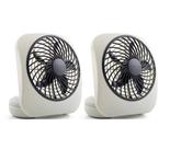 Ventilador alimentado por bateria O2COOL Treva de 5 polegadas e 2 velocidades, pacote com 2 unidades, cinza