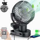 Ventilador Clip on Leeyalan 10000mAh recarregável com luzes e controle remoto