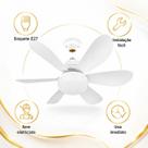 Ventilador com Lâmpada LED 60W Timer 1h 2h 4h e 3 Velocidades