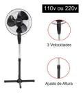 Ventilador Com Pedestal Altura Ajustável 50w 60hz