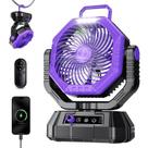 Ventilador de acampamento AJVV Dual Motors, bateria de 20000mAh, luz LED Ventilador de acampamento AJVV Dual Motors, bateria de 20000mAh, luz LED