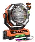 Ventilador de acampamento Doviluxe, bateria recarregável de 20000mAh, 5 velocidades