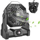 Ventilador de acampamento Howhio recarregável 10400mAh com lanterna LED preta