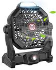 Ventilador de acampamento JINLICTE de 9 polegadas com lanterna LED 20000mAh 500mL