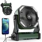 Ventilador de acampamento KITWLEMEN com lanterna LED 20000mAh recarregável