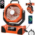 Ventilador de acampamento portátil LQTTEK com controle remoto e luz LED laranja