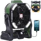 Ventilador de acampamento portátil TDLOL recarregável com lanterna LED