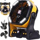 Ventilador de acampamento RUNTOP recarregável portátil com luz LED de 8 polegadas