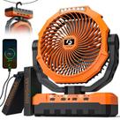 Ventilador de acampamento Wavmill 24000mAh com luz e gancho, recarregável