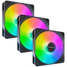 Ventilador de caixa JAZZCOOLING FS-120 RGB 120 mm, pacote com 3 unidades com rolamento hidráulico