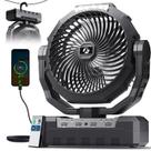 Ventilador de Camping FRIZCOL 48000mAh com Luz e Controle Remoto, Preto Ventilador de Camping FRIZCOL 48000mAh com Luz e Controle Remoto, Preto