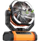 Ventilador de Camping UUYEE Recarregável com 4 Velocidades e Luz LED Laranja