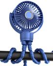 Ventilador de carrinho de bebê FrSara, bateria recarregável de 3 velocidades, azul