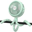 Ventilador de carrinho de criança AMACOOL Flexible Tripod Clip On com 3 velocidades verde