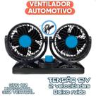 Ventilador de Carro 12V Duplo Automotivo Potente Silencioso Giratório Para Carro Caminhão Van