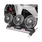 Ventilador De Carro Ajustável Com 3 Cabeças 360 graus Ventilador Elétrico Silencioso USB 12V 24V Para
