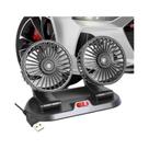 Ventilador de Carro com Duas Cabeças Ajustáveis - 5V/12V/24V USB - Refrigerador de Ar Portátil