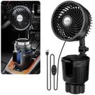 Ventilador de carro Suteng 2 em 1, expansor de porta-copos USB, 6 polegadas e 2 velocidades
