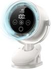 Ventilador de clipe USB recarregável com display digital bege branco