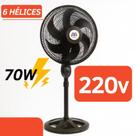 Ventilador De Coluna Preto 40cm 70w Turbo 6 Pás ventilador de Pé 220V