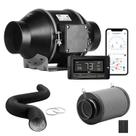 Ventilador de duto em linha iPower 4 com controle de umidade Bluetooth WiFi
