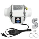 Ventilador de duto inline de 3 polegadas 110 V 200 m³/h com velocidade ajustável
