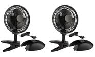 Ventilador de encaixe RamPro Portable Desk 6 polegadas e 2 velocidades, preto, 2 peças