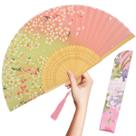 Ventilador de mão dobrável OmyTea para mulheres, estilo chinês e japonês