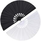 Ventilador de mão dobrável Tocisa Large Vintage Retro Preto e Branco, pacote com 2 unidades
