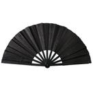 Ventilador de mão QCWN Folding Large Black Glitter 33x63 cm Ventilador de mão QCWN Folding Large Black Glitter 33x63 cm