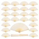 Ventilador de mão Qunclay White Paper Bamboo Folding 60 unidades Ventilador de mão Qunclay White Paper Bamboo Folding 60 unidades