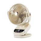 Ventilador de mesa Clip USB recarregável oscilante de 6 polegadas bege