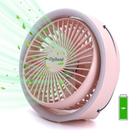 Ventilador de mesa Digibond Pink Small Quiet com luz ambiente USB 3000mAh