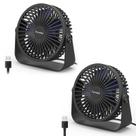 Ventilador de mesa FARADAY USB de 5 polegadas, 3 velocidades, rotação de 360, preto
