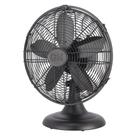 Ventilador de mesa Good Housekeeping 30 cm Retro Matte Black 3 velocidades