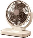 Ventilador de mesa portátil USB recarregável com suporte de telefone cáqui