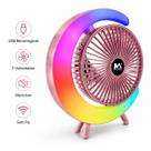 Ventilador De Mesa Recarregável Portátil Usb Com Iluminação Led 3 Velocidades Silencioso
