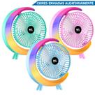 Ventilador De Mesa Recarregável Sem Fio Colorido Com Led Portátil Silencioso Ventilador De Mesa Recarregável Sem Fio Colorido Com Led Portátil Silencioso