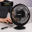 Ventilador de Mesa Redondo Portátil Prático Leve Design Compacto com USB Preta