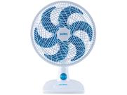 Ventilador de Mesa Ultra V-UT-30-01 30cm 6 Pás 3 Velocidades Branco e Azul
