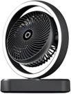 Ventilador de mesa USB com circulador de ar de anel de luz LED - cinza Ventilador de mesa USB com circulador de ar de anel de luz LED - cinza